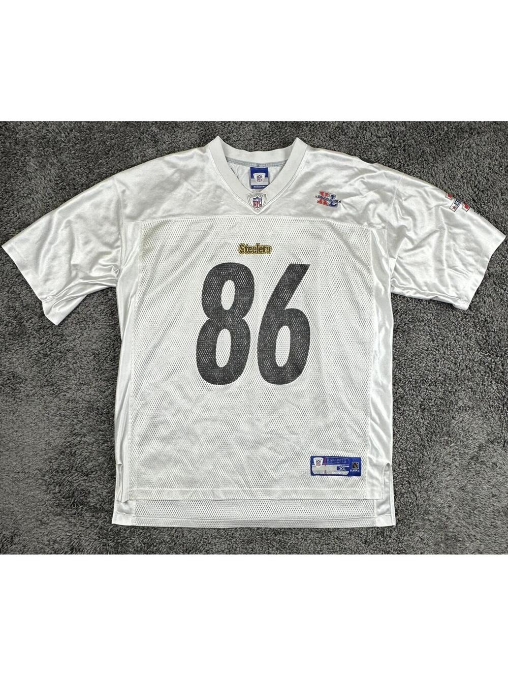 Vintage 2006 Reebok Steelers Hines Ward Jersey Mens XL White Super Bowl XL NFL
